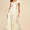 Little Mistress Jackson Blossom Pleated Belted Midaxi Dress
