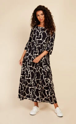 Little Mistress Animal Print Reversible Midaxi Smock Dress