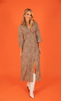 Little Mistress Leopard Lace Up Maxi Shirt Dress By Vogue Williams