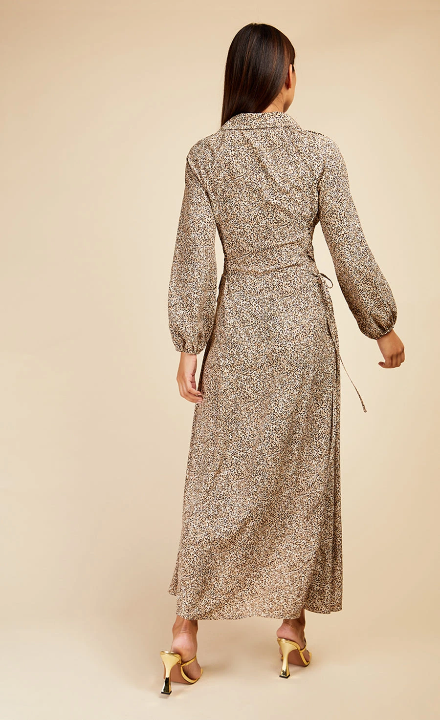 Little Mistress Leopard Lace Up Maxi Shirt Dress By Vogue Williams - Image 5