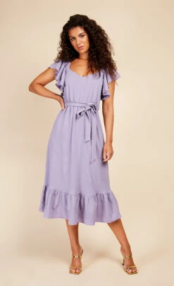 Little Mistress Iris Texture Frill Midaxi Dress