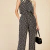 Little Mistress Mono Spot Wide Leg Trousers By Vogue Williams