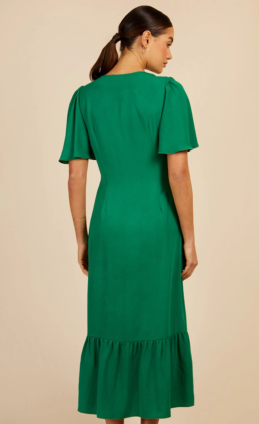 Little Mistress Green Angel Sleeve Midaxi Dress By Vogue Williams - Image 4