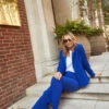 Little Mistress Royal Blue Flared Trousers By Vogue Williams