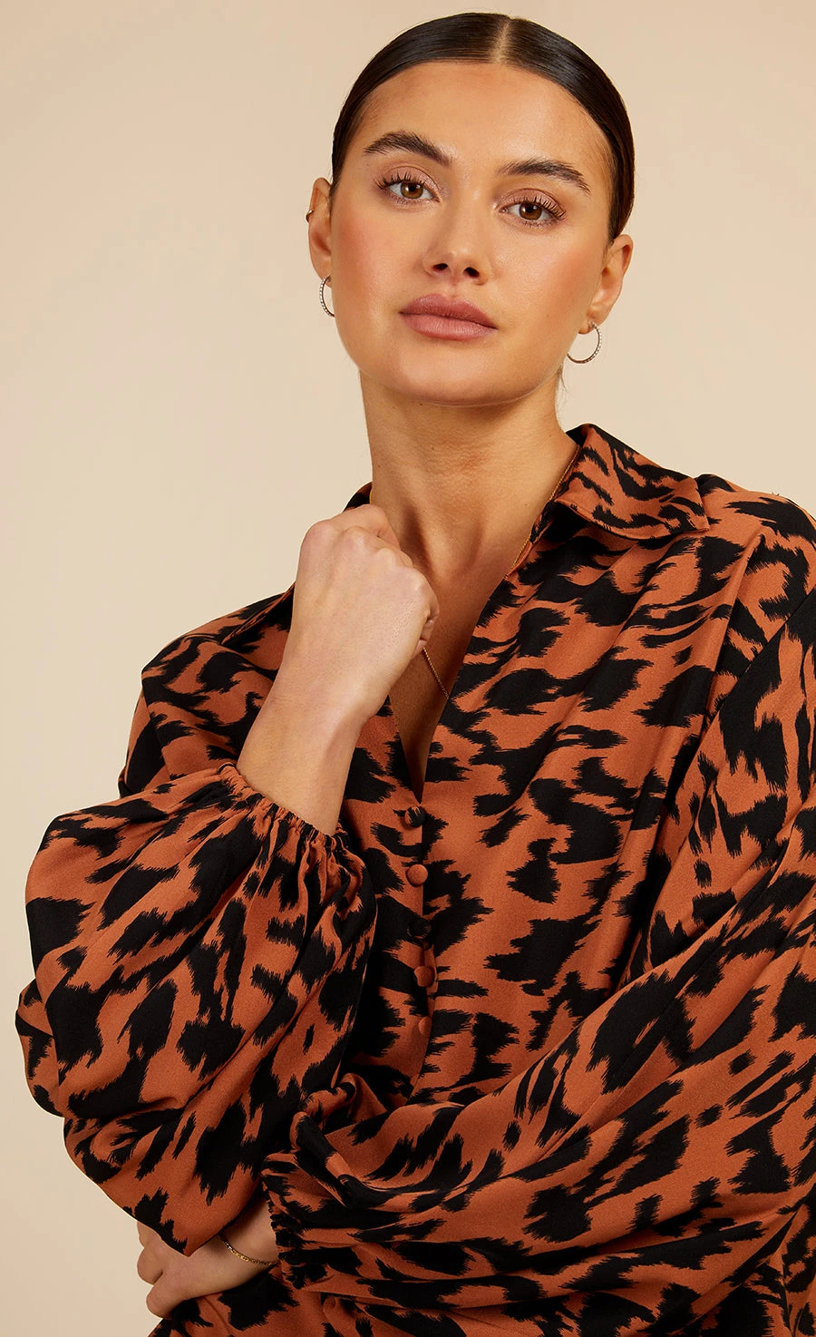 Little Mistress Leopard Print Blouse By Vogue Williams - Image 3