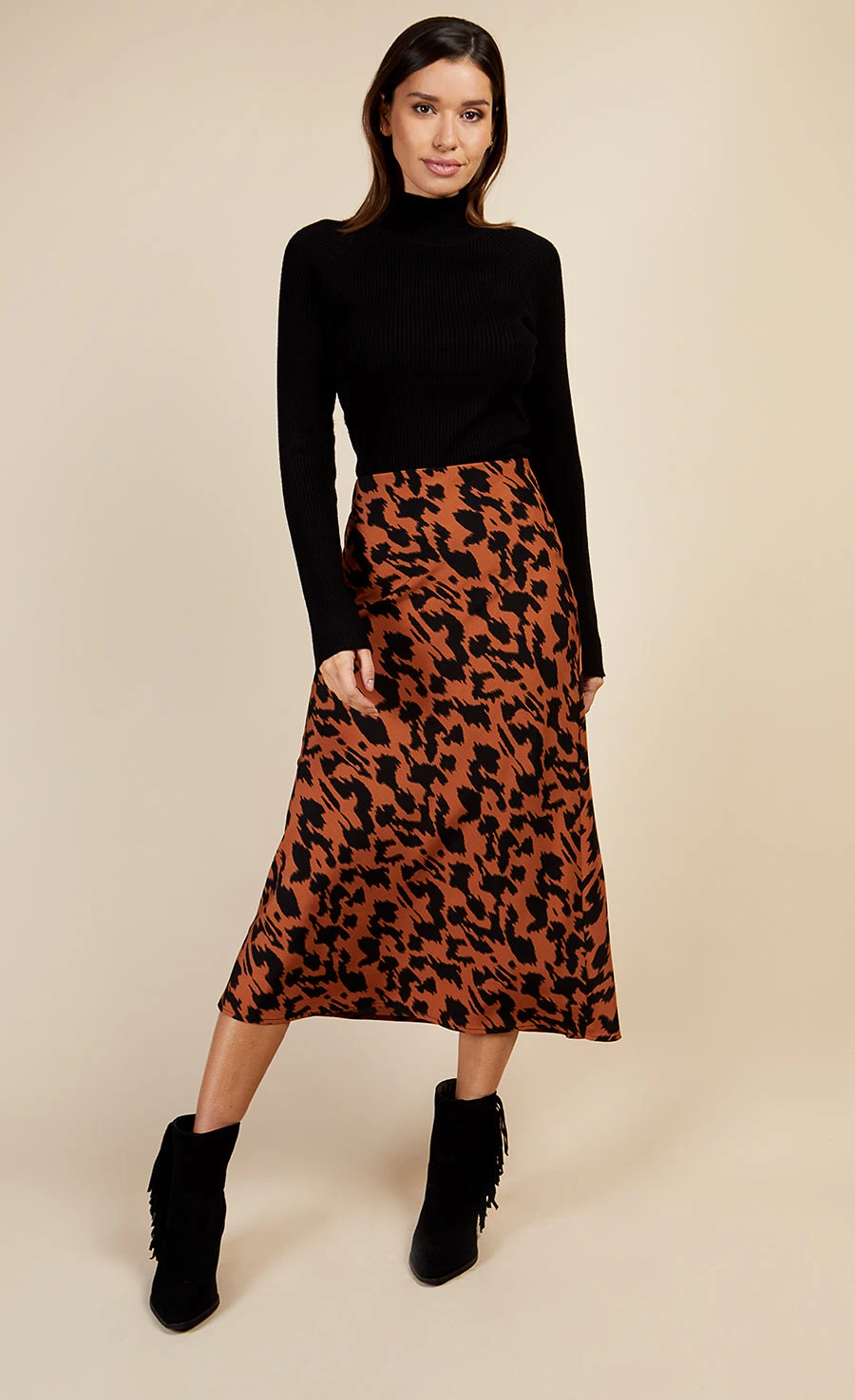 Little Mistress Leopard Print Midi Slip Skirt By Vogue Williams - Image 2