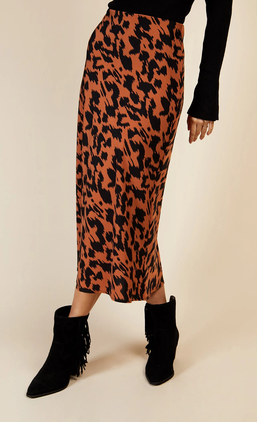 Little Mistress Leopard Print Midi Slip Skirt By Vogue Williams - Image 3