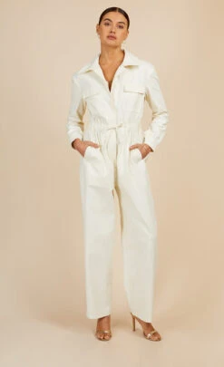 Little Mistress Cream Utility Jumpsuit By Vogue Williams