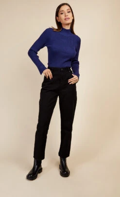 Little Mistress Black Tapered Denim Jeans By Vogue Williams