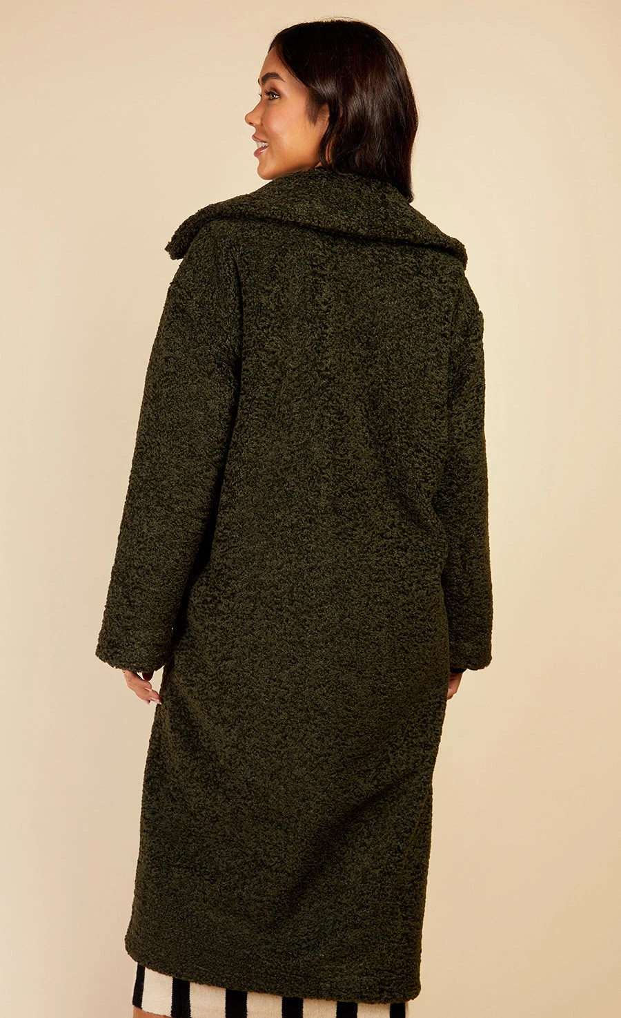 Little Mistress Green Teddy Coat By Vogue Williams - Image 5