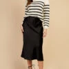 Little Mistress Black Satin Midi Skirt By Vogue Williams