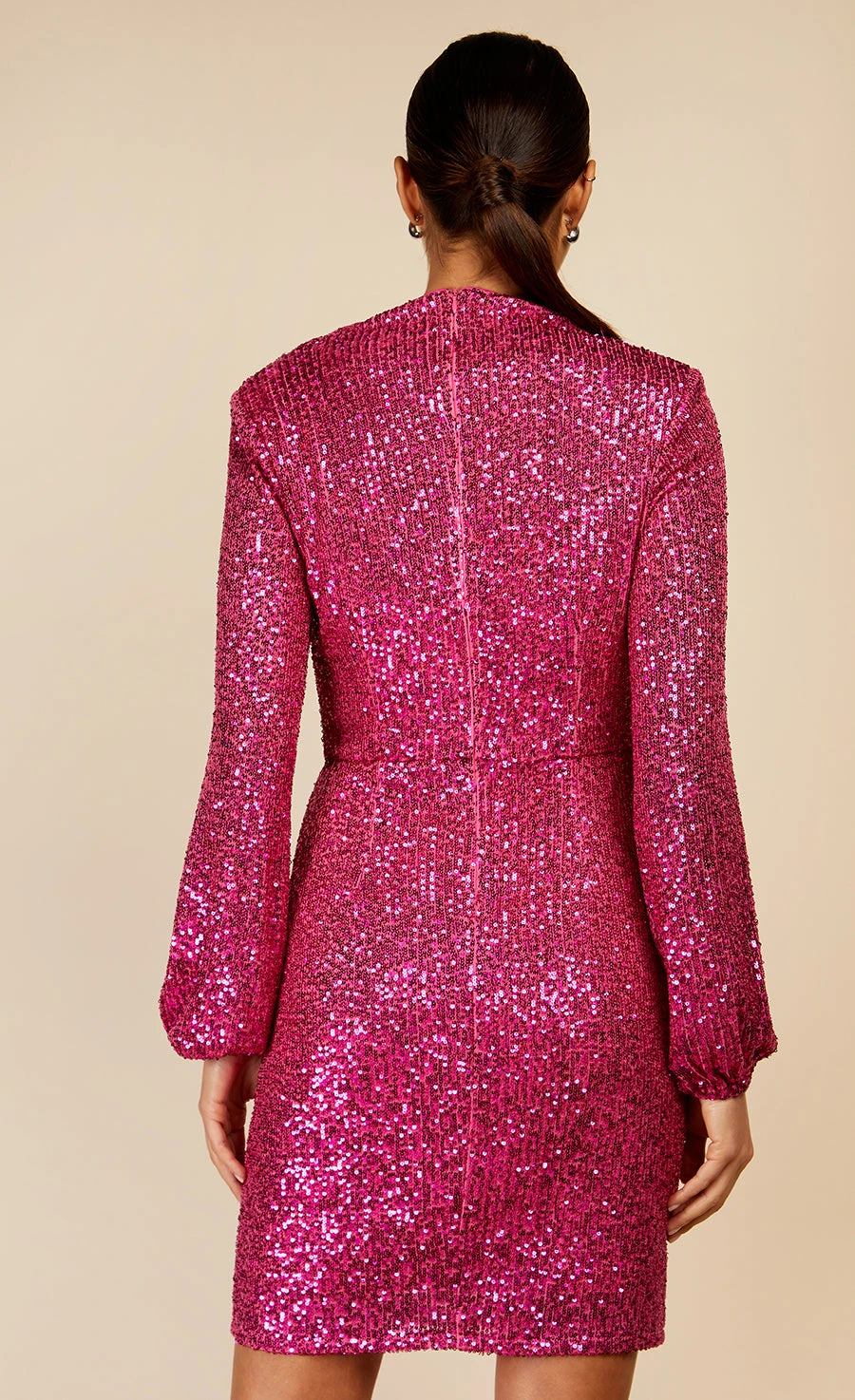 Little Mistress Pink Sequin Mini Dress By Vogue Williams - Image 4