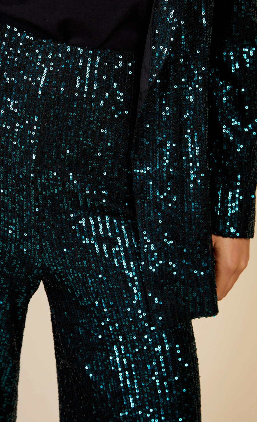 Little Mistress Green Sequin Trousers By Vogue Williams - Image 4