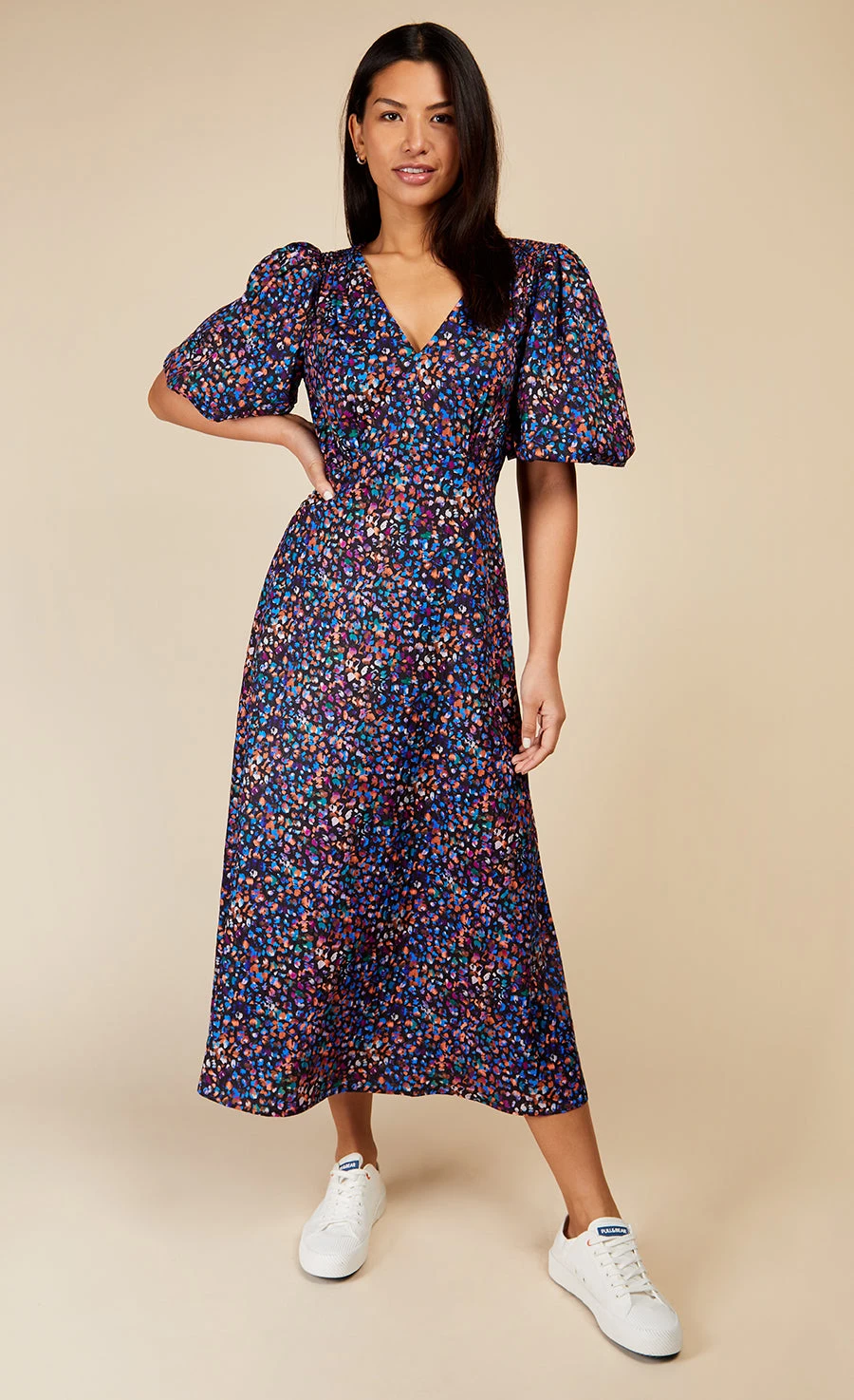 Little Mistress Animal Print Puff Sleeve Midaxi Dress - Image 5