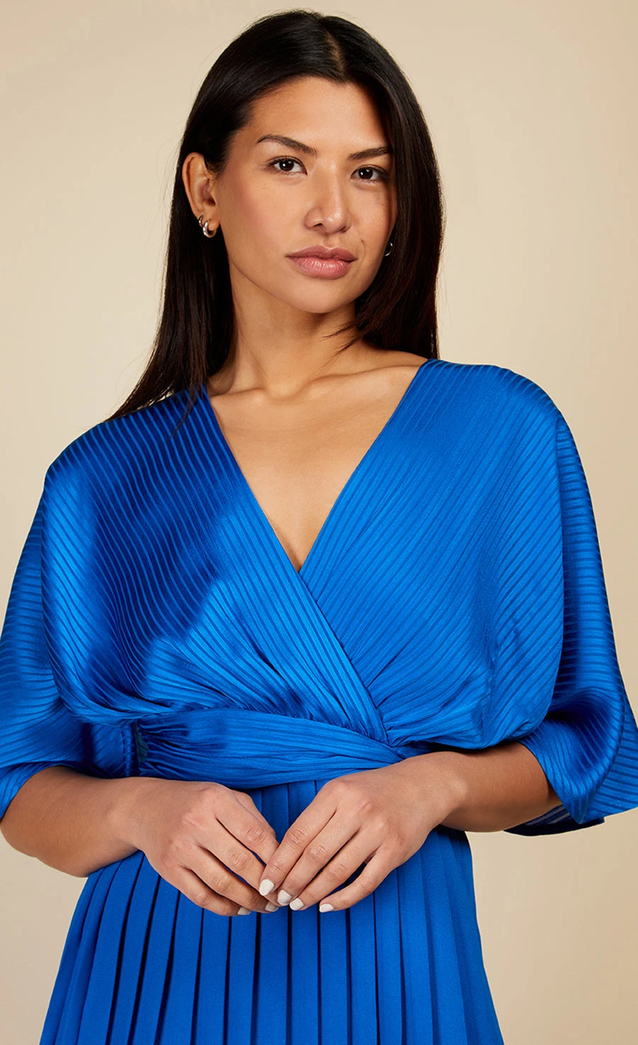 Little Mistress Cobalt Blue Twist Detail Midaxi Dress - Image 2