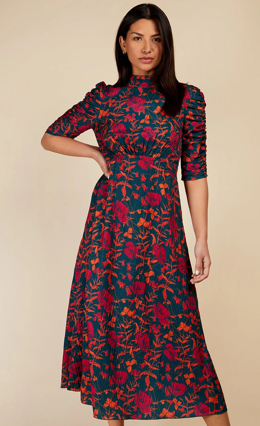 Little Mistress Floral Print Midaxi Dress - Image 3