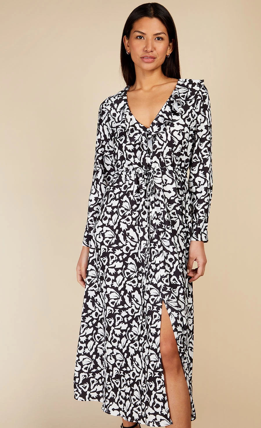 Little Mistress Monochrome Printed Midaxi Dress - Image 3