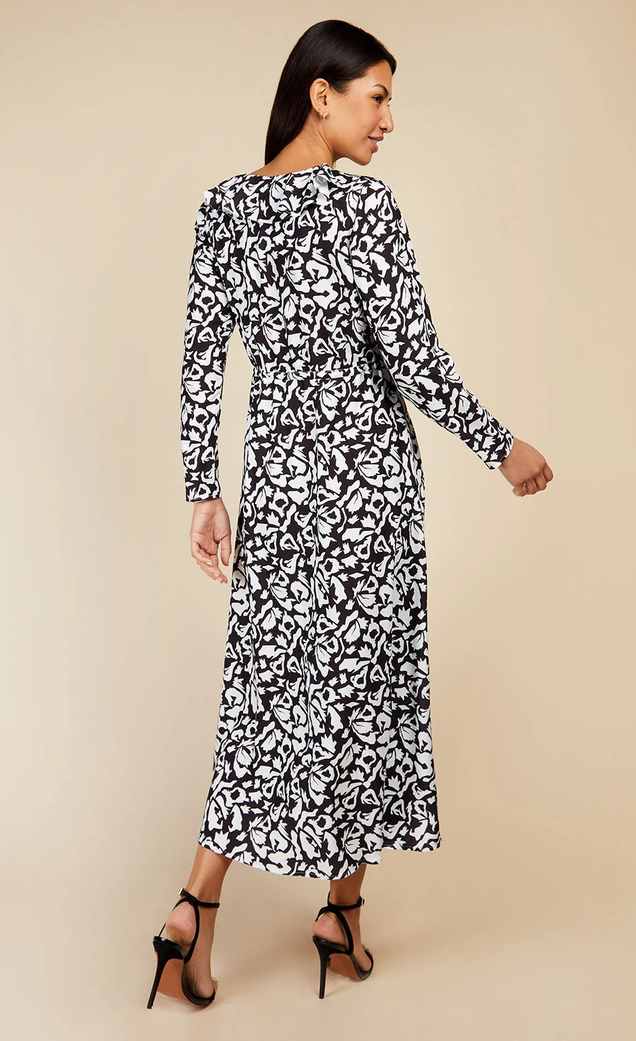 Little Mistress Monochrome Printed Midaxi Dress - Image 4
