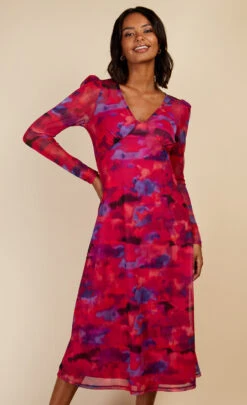 Little Mistress Watercolour Print Sheer Midaxi Dress By Vogue Williams