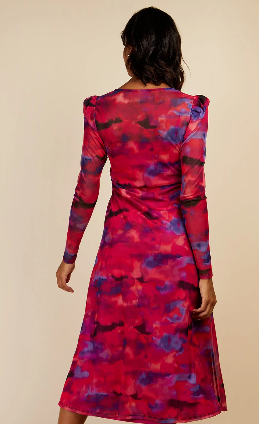 Little Mistress Watercolour Print Sheer Midaxi Dress By Vogue Williams - Image 4