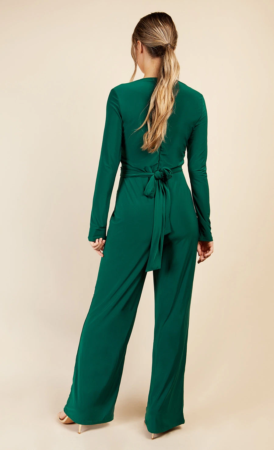 Little Mistress GreenCrossover Detail Jumpsuit - Image 3