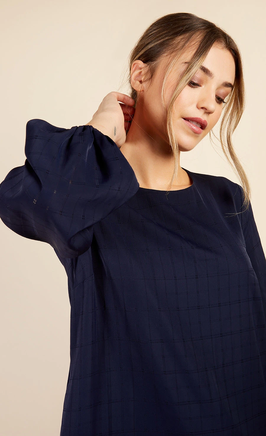 Little Mistress Navy Pephem Midaxi Dress By Vogue Williams - Image 2