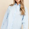 Little Mistress Blue Split Back Shirt By Vogue Williams
