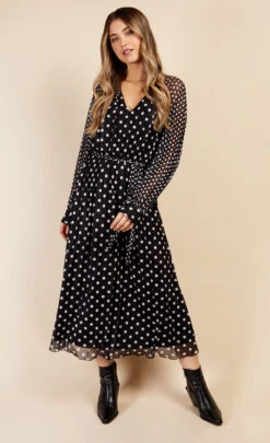 Little Mistress Multi Spot Midaxi Dress By Vogue Williams