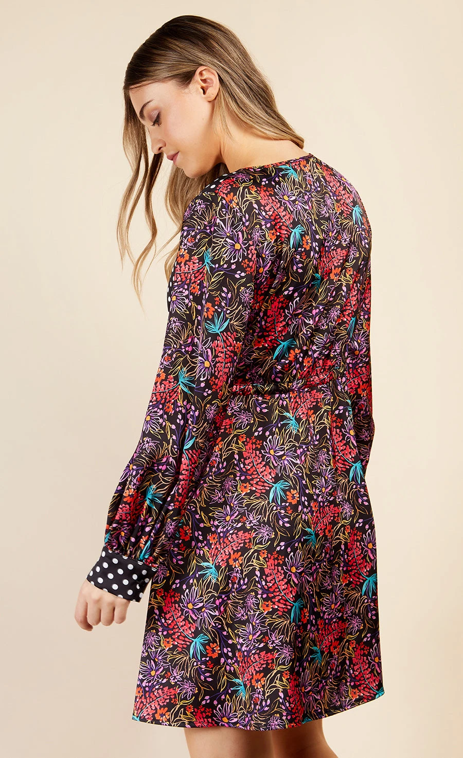 Little Mistress Floral And Spot Print Mini Dress By Vogue Williams - Image 4