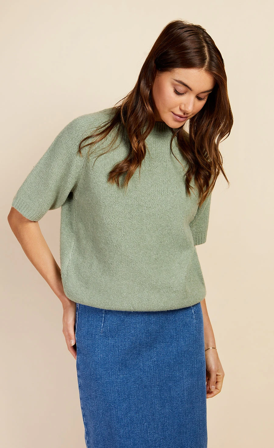 Little Mistress Khaki Knit Top By Vogue Williams