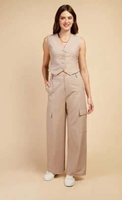 Little Mistress Mink Cargo Trousers By Vogue Williams