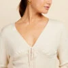 Little Mistress Cream Tie Detail Knit Top By Vogue Williams