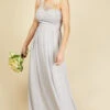 Little Mistress Luanna Ice Grey Embellished One-Shoulder Maxi Dress