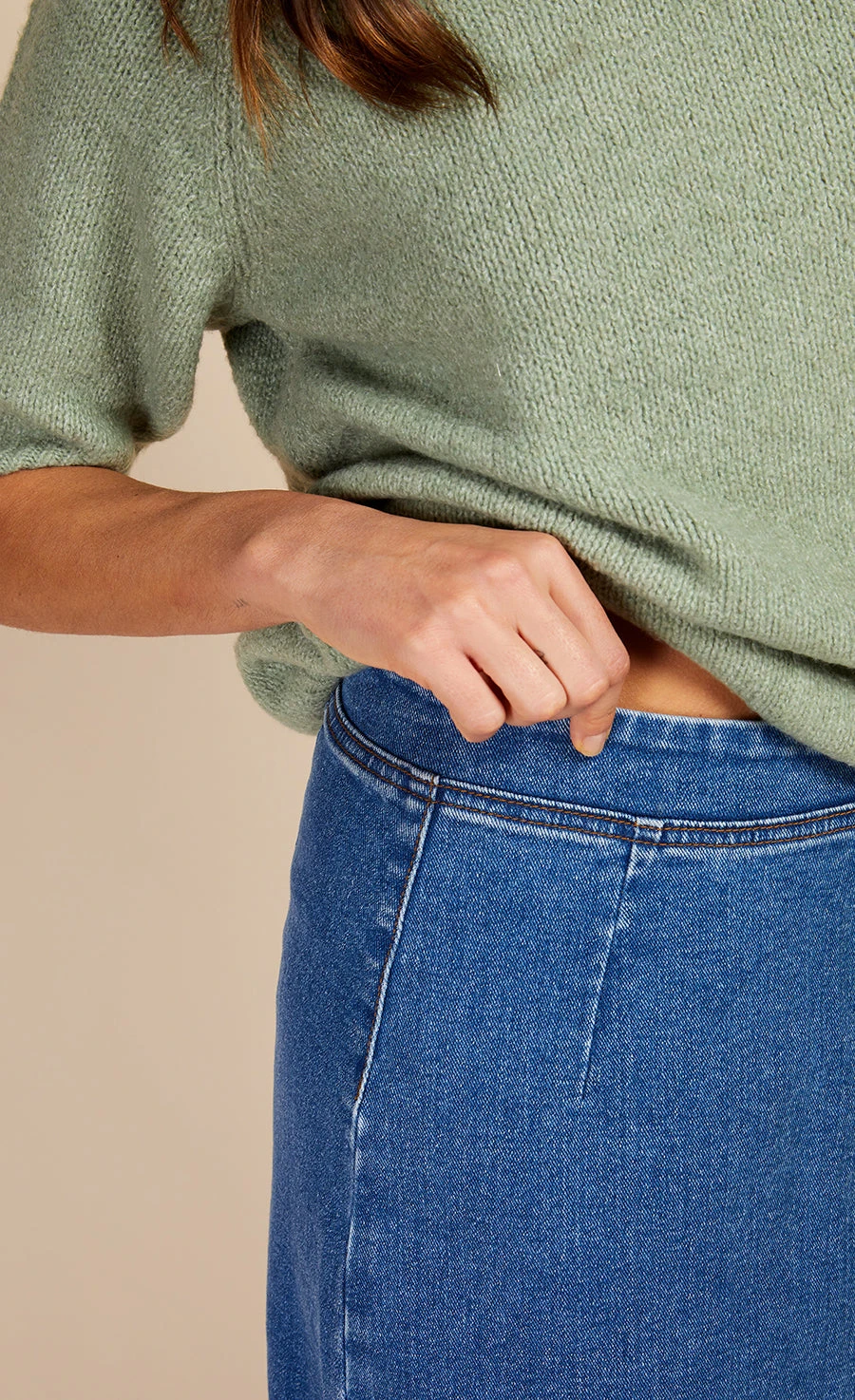 Little Mistress Mid-Blue Denim Midi Pencil Skirt By Vogue Williams - Image 5