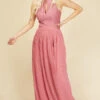 Little Mistress Debra Rose Lace Bodice And Pleat Maxi Dress