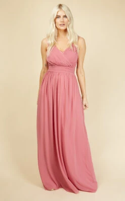 Little Mistress Jenna Rose Lace Detail Maxi Dress