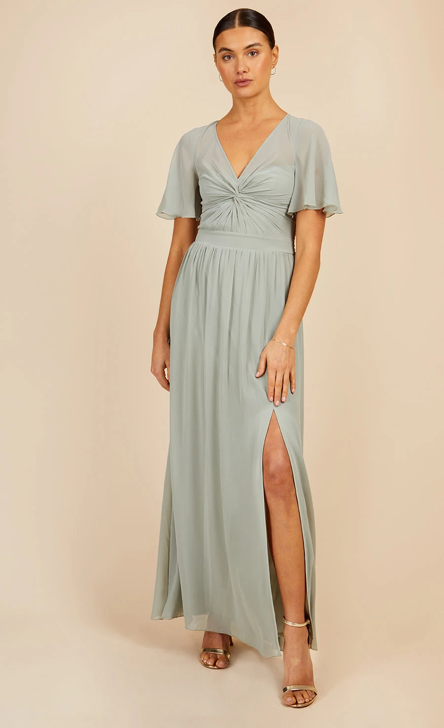 Little Mistress Waterlily Knot Detail Maxi Dress - Image 3