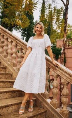 Little Mistress White Texture Puff Sleeve Midaxi Dress By Vogue Williams